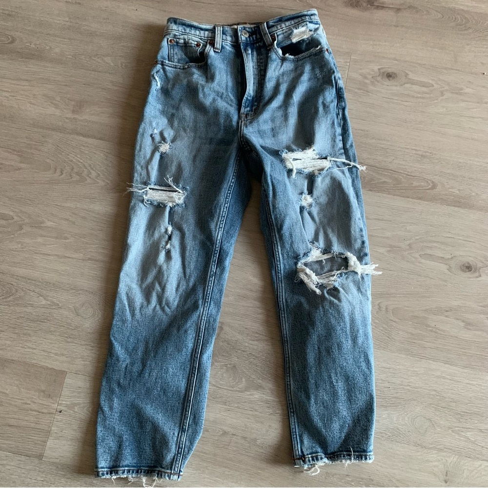 ABERCROMBIE CURVE LOVE ANKLE STRAIGHT JEANS